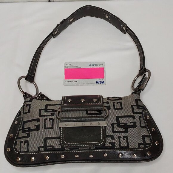 'GUESS' STUDDED SHOULDER BAG - Picture 12 of 16